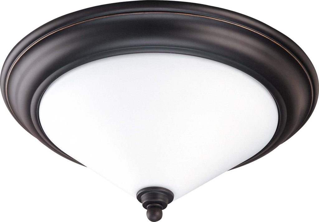 Nuvo Bridgeview - 2 Light 15 inch Flush Dome - Satin White Glass