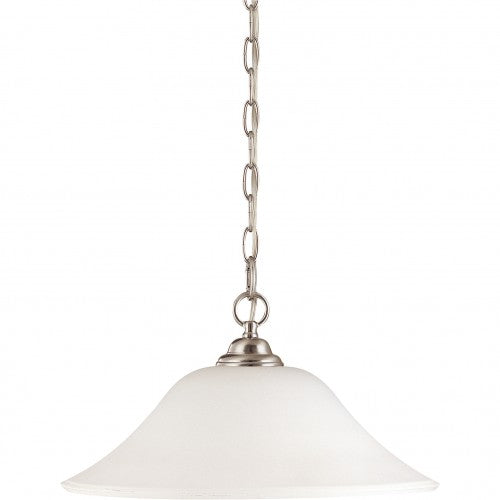 Nuvo Dupont 1-Light 16" Hanging Dome w/ Satin White Glass in Brushed Nickel