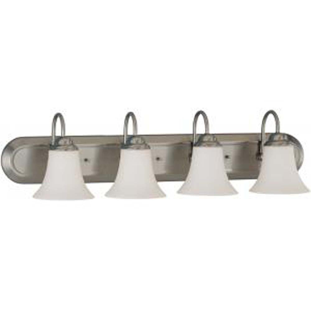 Nuvo Dupont 4-Light 30" Vanity Fixture w/ Satin Glass in Brushed Nickel Finish