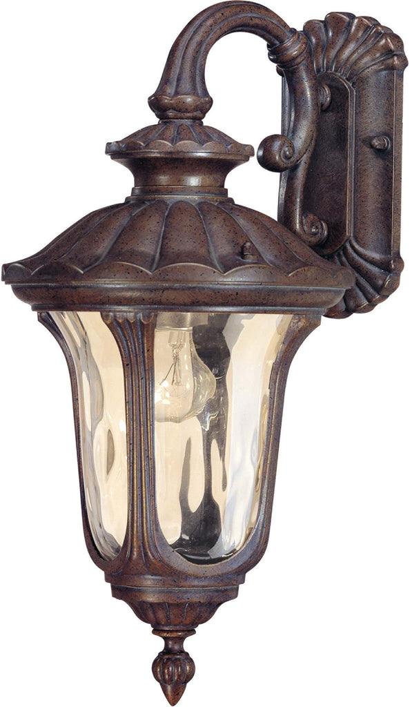 Nuvo Beaumont - 1 Light Small Wall Lantern- Arm Down w/ Amber Water Glass