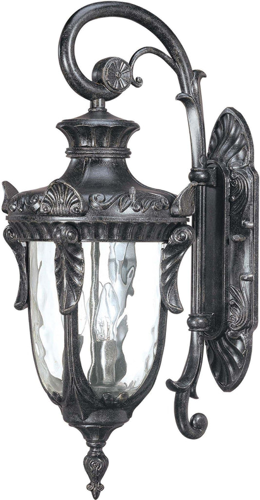 Nuvo Dunmore - 3 Light Large Wall Lantern- Arm Down w/ Clear Water Glass