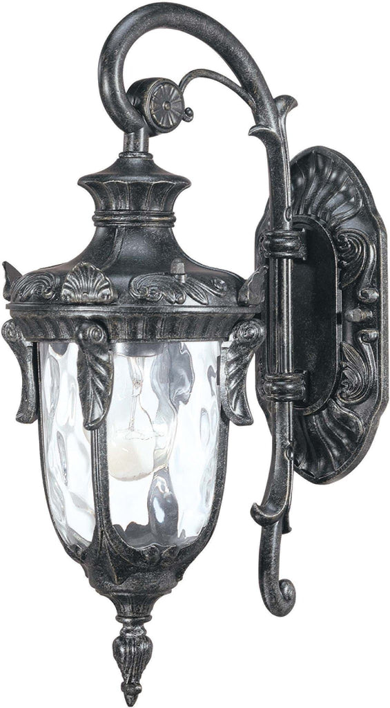 Nuvo Dunmore - 1 Light Mid-Size Wall Lantern- Arm Down w/ Clear Water Glass