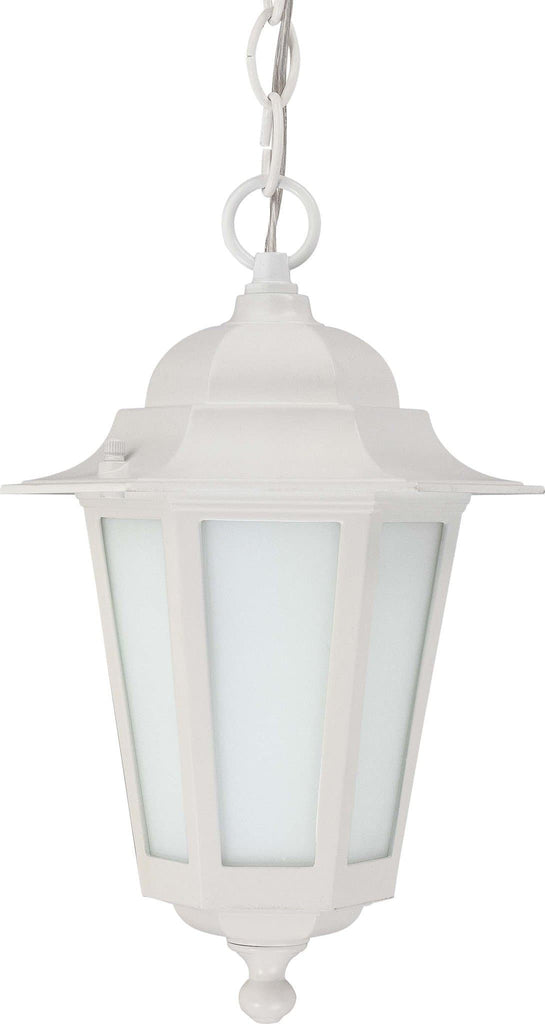 Nuvo Cornerstone ES - 13in - CFL Hanging Lantern w/Satin White Glass, 13w GU24