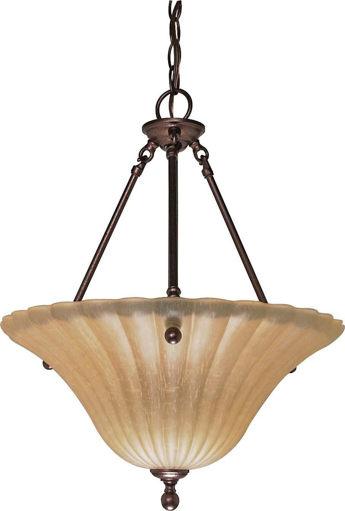 Nuvo Moulan ES - 3 Light Pendant w/ Champagne Linen Glass - (Lamp Included)