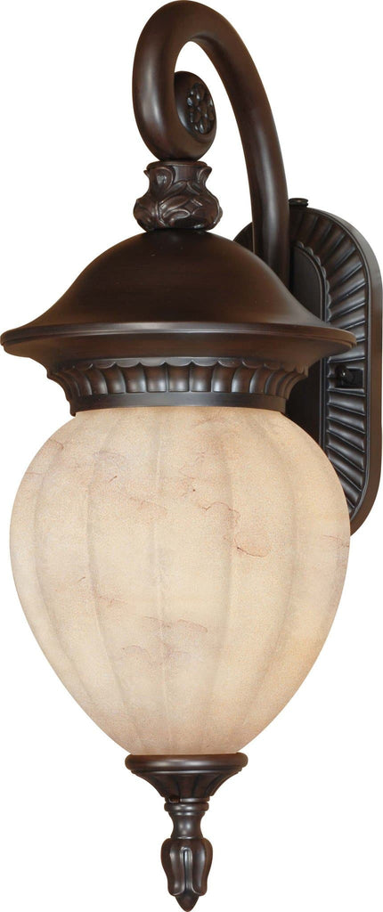 Nuvo Balun ES - 3 Light Wall Lantern Arm Down w/ Honey Marble Glass  and Bulb