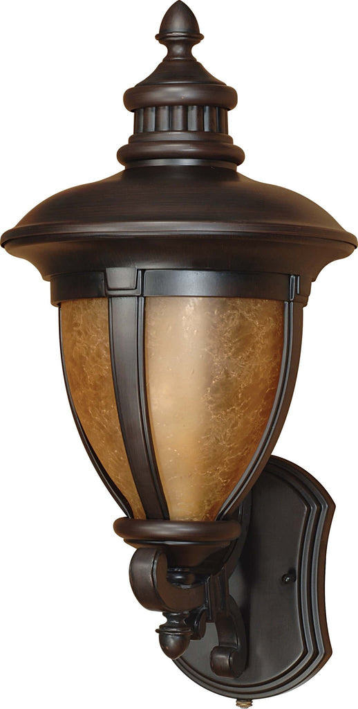 Nuvo Galeon ES - 3 Light Wall Lantern Arm Up w/ Tobago Glass - (Lamp Included)