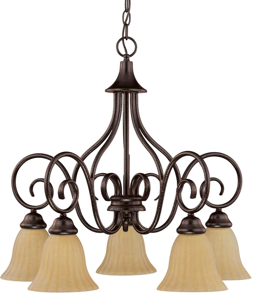 Nuvo Moulan ES - 5 Light Chandelier - Arms Down - (5) 13w GU24 Lamps Included