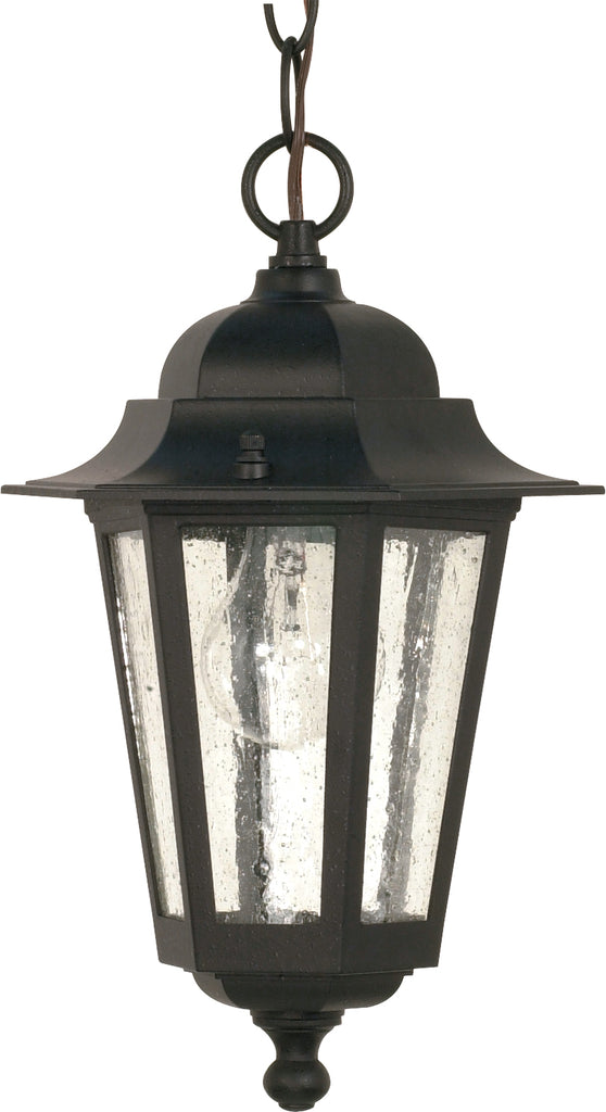 Cornerstone 1-Light Hanging Lantern Light Fixture in Textured Black Finish