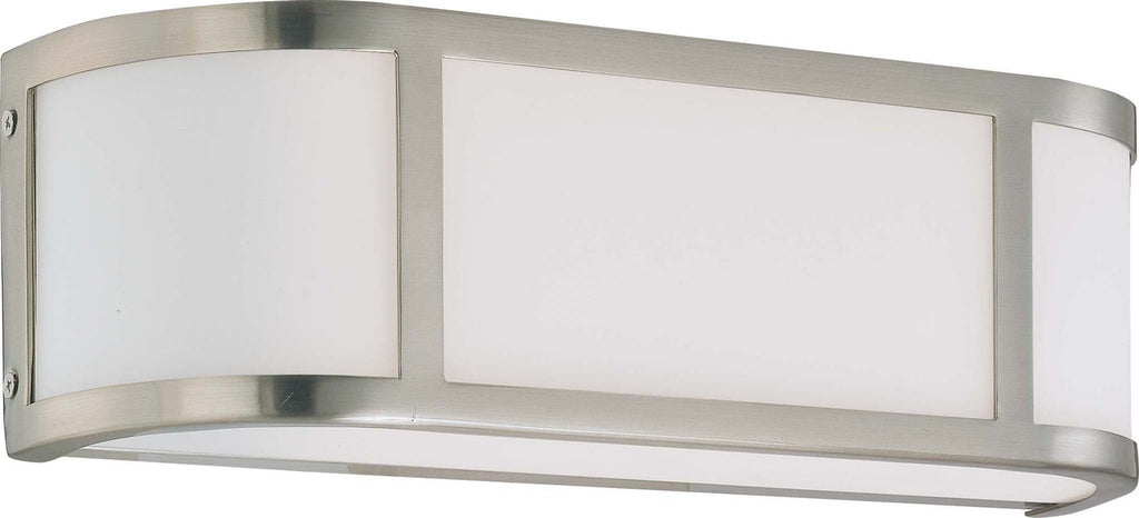 Nuvo Odeon ES - 2 Light Wall Sconce w/ White Glass - (2) 13w GU24 Lamps Included