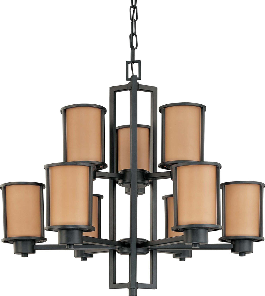 Nuvo Odeon ES - 9 Light Chandelier w/ Parchment Glass - (9) 13w GU24 Lamps Included