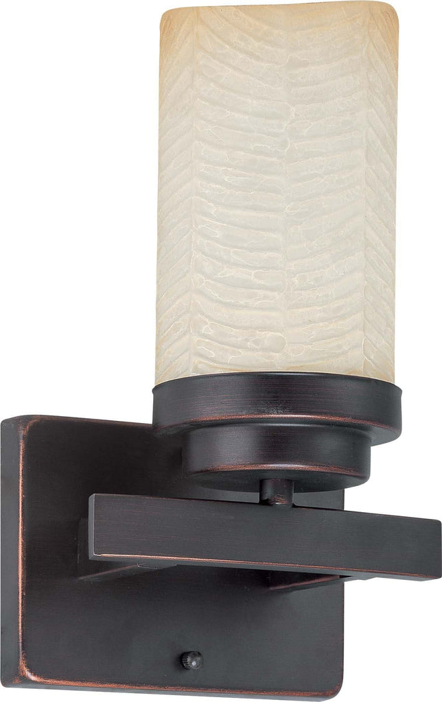 Nuvo Lucern ES - 1 Light Vanity w/ Saddle Stone Glass - (1) 13w GU24 Lamp Included