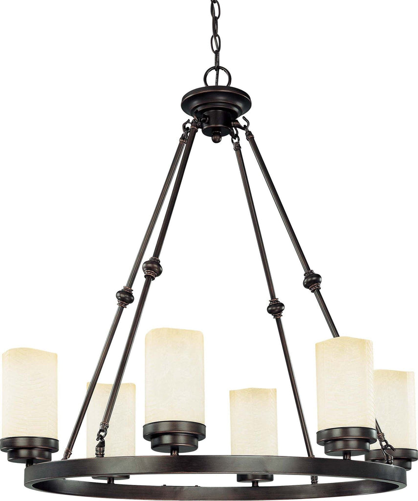 Nuvo Lucern ES - 6 Light 26 inch Oval w/ Saddle Stone Glass - (6) 13w GU24 Lamps Included