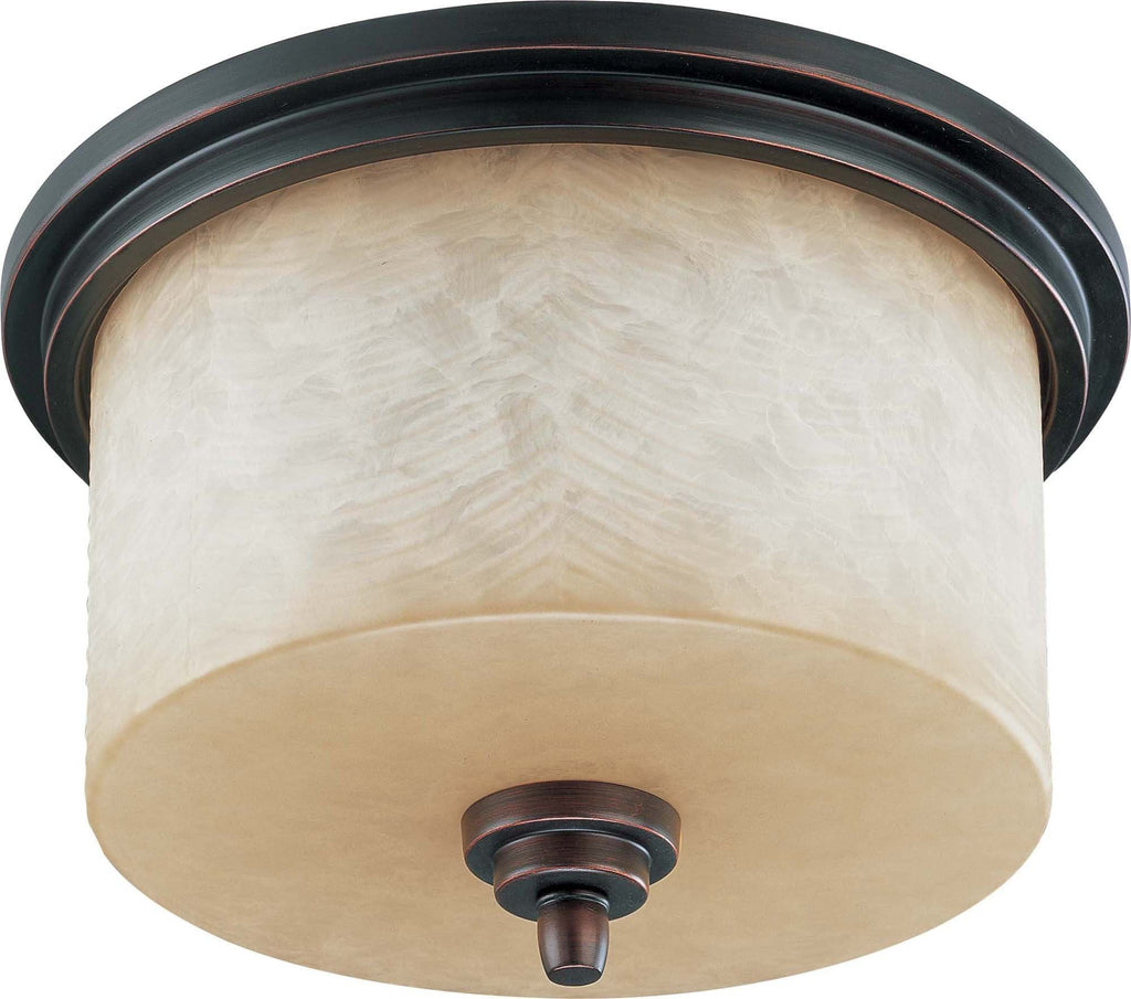 Nuvo Lucern ES - 3 Light Flush Dome w/ Saddle Stone Glass - (3) 13w GU24 Lamps Included