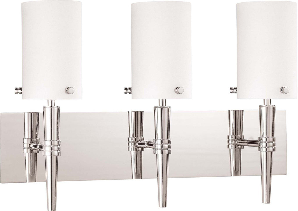 Nuvo Jet ES - 3 Light Wall Vanity w/ Satin White Glass - (3) 13w GU24 Lamps Included