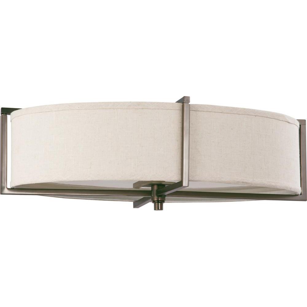 Nuvo Portia ES - 6 Light Oval Flush w/ Khaki Fabric Shade - (6) 13w GU24 Lamps Included