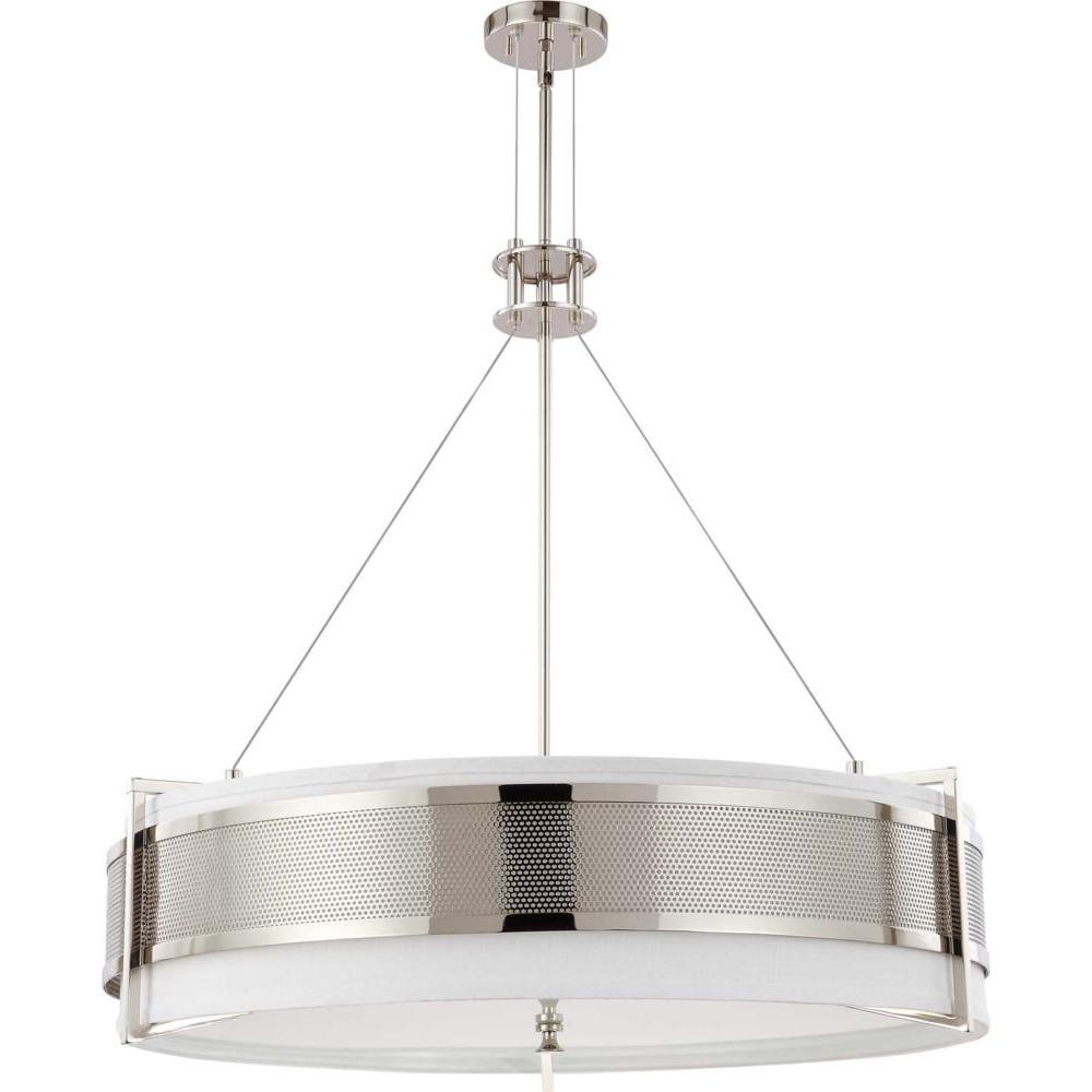 Nuvo Diesel ES - 6 Light Round Pendant w/ Slate Gray Fabric Shade - (6) 13w GU24 Lamps Incl.