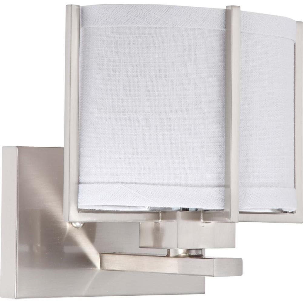 Nuvo Portia ES - 1 Light Vanity w/ Slate Gray Fabric Shade - (1) 13w GU24 Lamp Included