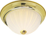 Nuvo 2 Light Cfl - 11 in - Flush Mount Frosted Melon Glass -  13W GU24 Lamps - BulbAmerica