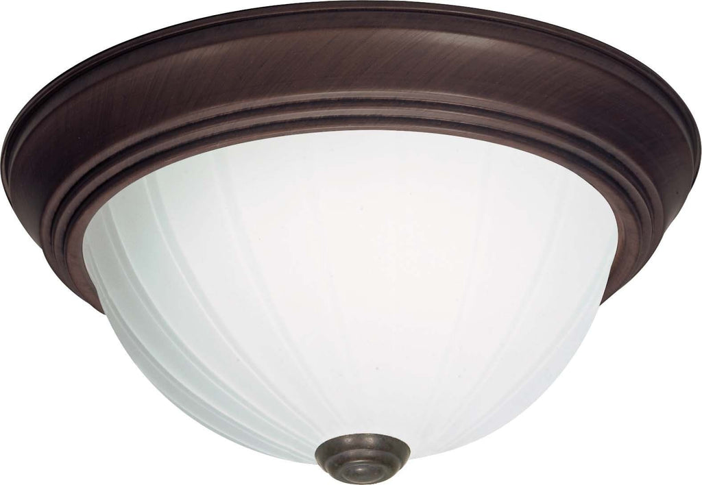 Nuvo 3 Light Cfl - 15 in - Flush Mount - Frosted Melon Glass -  13W GU24 Lamps