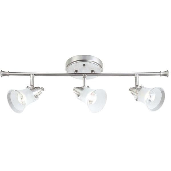 Nuvo Patrone - 3 Light Fixed Track Bar w/ Clear Frosted Glass, 50w Halogen Lamps