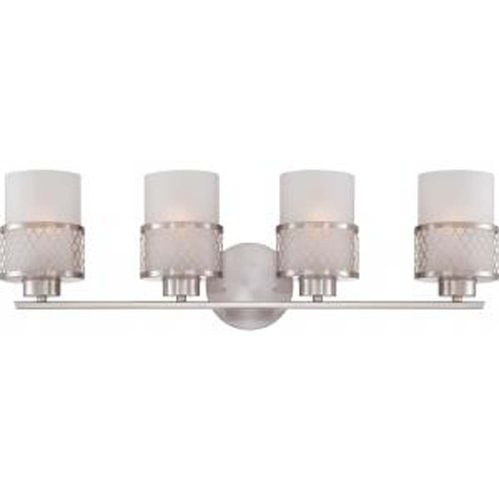 Nuvo Fusion - 4 Light Vanity Fixture w/ Frosted Glass