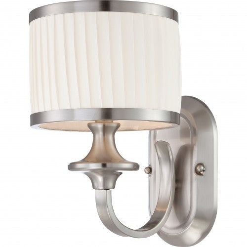 Nuvo Candice - 1 Light Vanity Fixture w/ Pleated White Shade