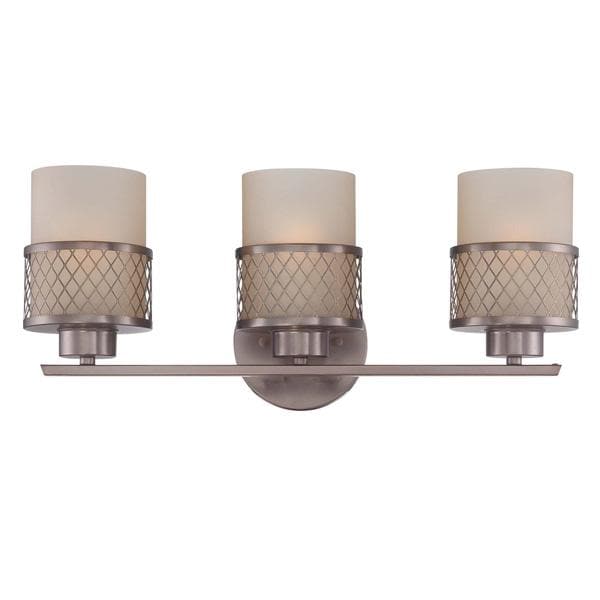 Nuvo Fusion - 3 Light Vanity Fixture w/ Russet Glass