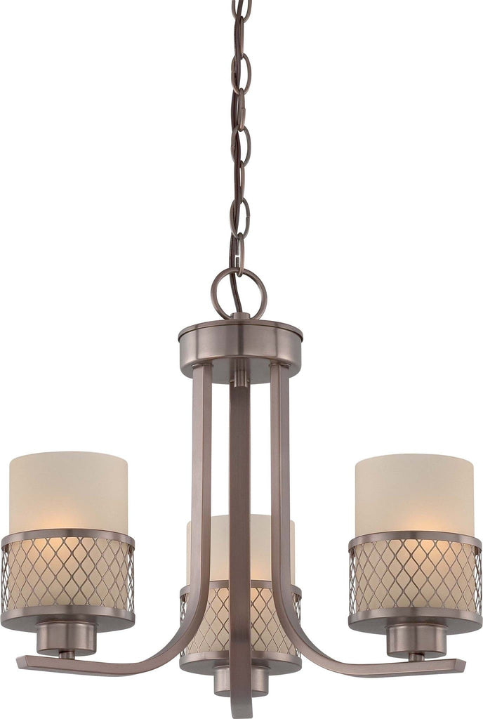 Nuvo Fusion - 3 Light Chandelier w/ Russet Glass