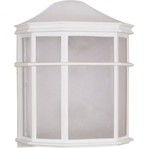 Nuvo 1 Light  10 in - Cage Lantern Wall Fixture - Die Cast Linen Acrylic Lens