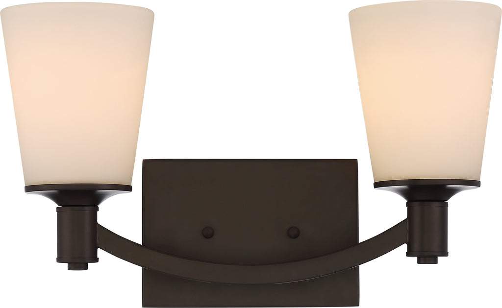 Laguna 2-Light Wall Mounted Vanity & Wall Light Fixture in Forest Bronze Finish