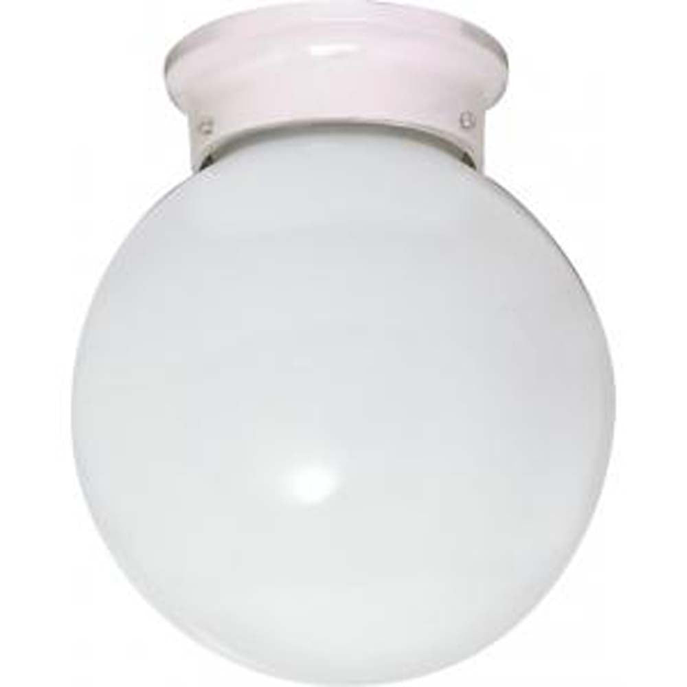Nuvo 1-Light 6" Ceiling Fixture w/ White Ball Glass in White Finish