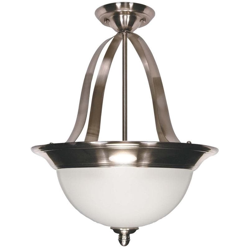 Nuvo Palladium - 3 Light  16 in - Pendant (Convt) w/Satin Frosted Glass Shades