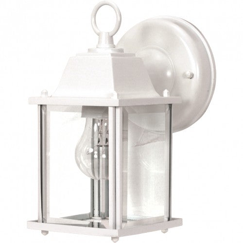 Nuvo 1-Light 9" Cube Wall Lantern w/ Clear Beveled Glass in White Finish