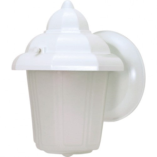 Nuvo 1-Light 9" Wall Hood Lantern w/ Satin Frosted Glass in White Finish