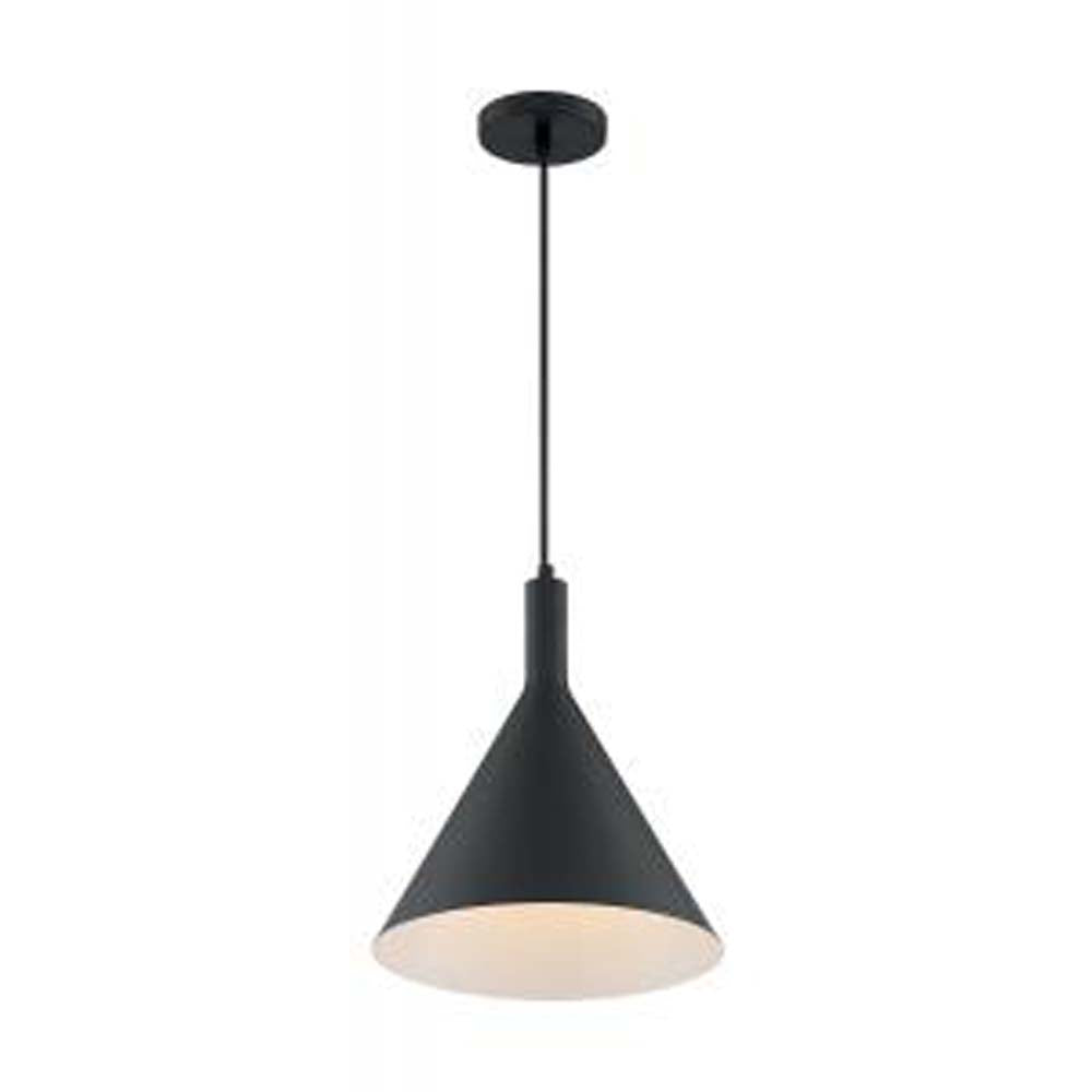 Nuvo Lightcap 1-Light 12" Pendant w/ Matte Black Finish