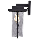 Vernal Large Wall Lantern Matte Black with Clear Water Glass_2
