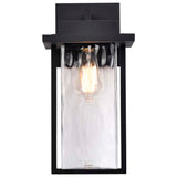 Vernal Large Wall Lantern Matte Black with Clear Water Glass_3