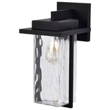 Vernal Large Wall Lantern Matte Black with Clear Water Glass