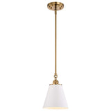 Dover 1-Light Small Pendant White with Vintage Brass_1