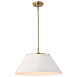 Dover 3-Light Large Pendant White with Vintage Brass_2