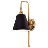 Dover 1-Light Wall Sconce Black with Vintage Brass_2