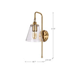 Dover 1-Light Wall Sconce Vintage Brass with Clear Glass_4
