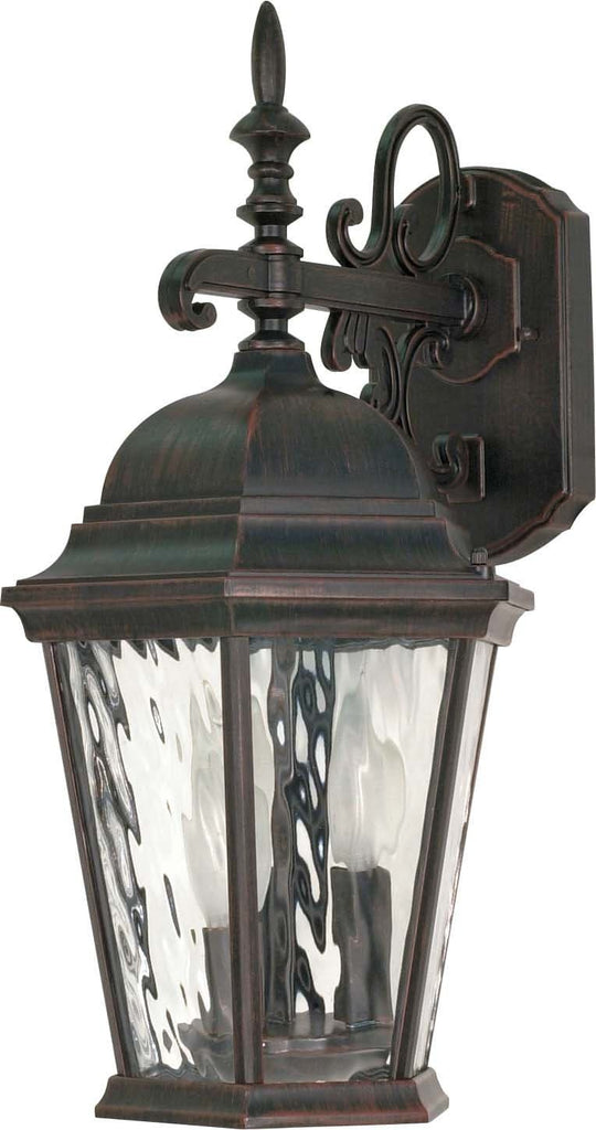 Nuvo Fordham - 3 Light - 20 inch - Wall Lantern - Arm Down w/ Clear Water Glass