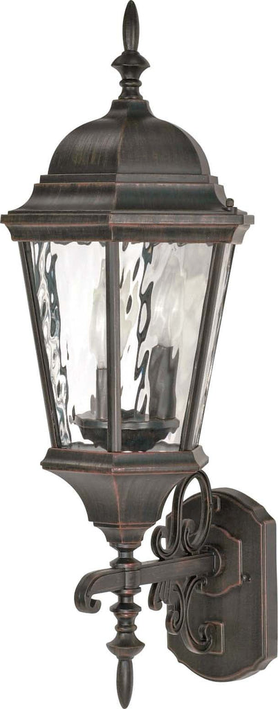 Nuvo Fordham - 3 Light - 25 inch - Wall Lantern - Arm Up w/ Clear Water Glass