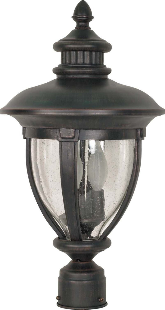 Nuvo Galeon - 3 Light - 20 inch - Post Lantern - w/ Clear Seed Glass