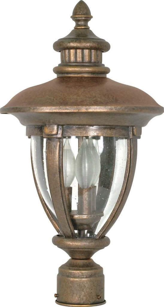 Nuvo Galeon - 3 Light - 20 inch - Post Lantern - w/ Clear Seed Glass