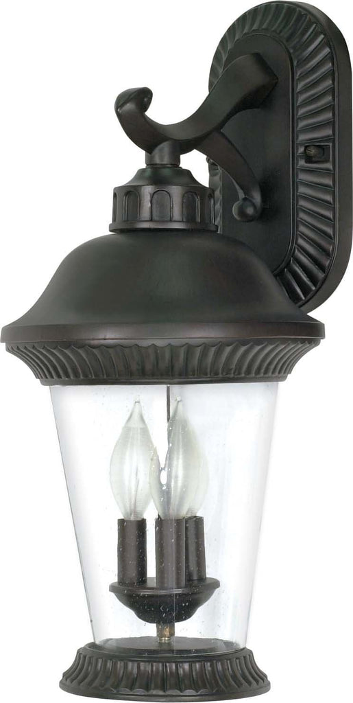 Nuvo Clarion - 3 Light - 20 inch - Wall Lantern - Arm Down w/ Clear Seed Glass