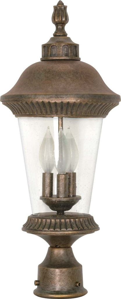 Nuvo Clarion - 3 Light - 22 inch - Post Lantern - w/ Clear Seed Glass