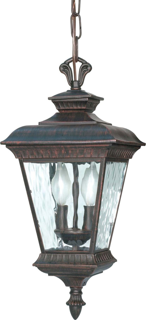 Nuvo Charter - 2 Light - 20 inch - Hanging Lantern - w/ Clear Water Glass