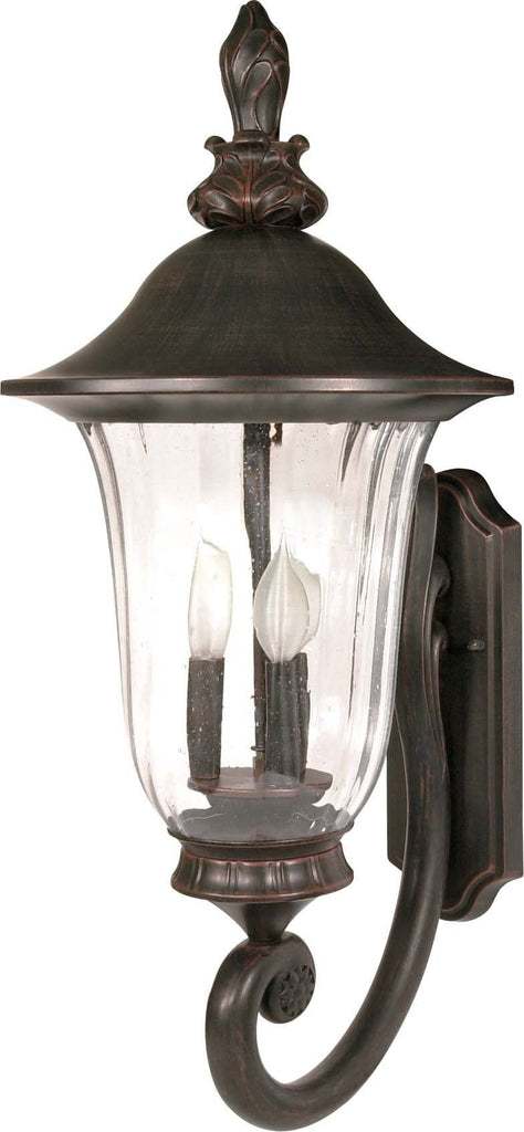 Nuvo Parisian - 3 Light - 29 inch - Wall Lantern - Arm Up w/ Fluted Seed Glass